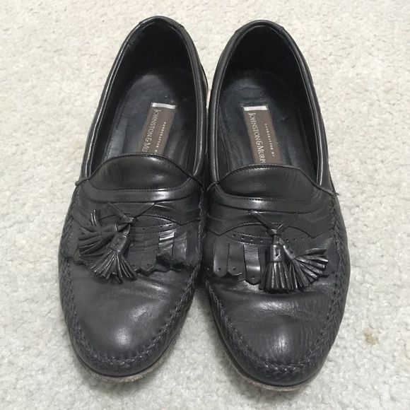 Johnston & Murphy Men’s Black Tassel Loafers - Picture 1 of 8
